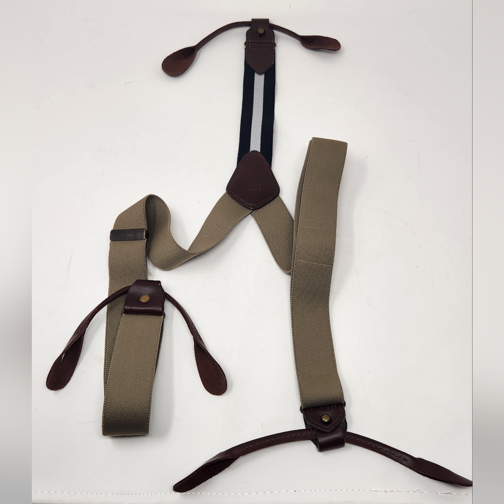 NWT Tommy Hilfiger Men's Convertible Leather Suspenders